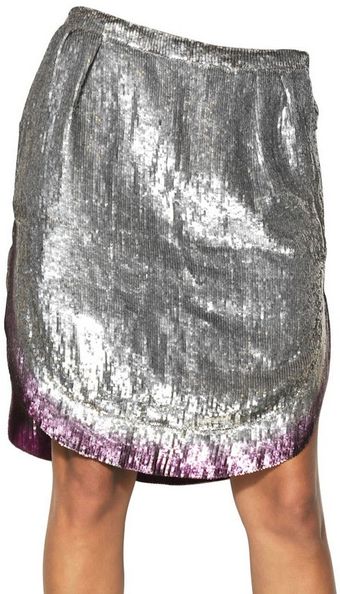 Maurizio Pecoraro Sequined Silk Georgette Skirt - Lyst