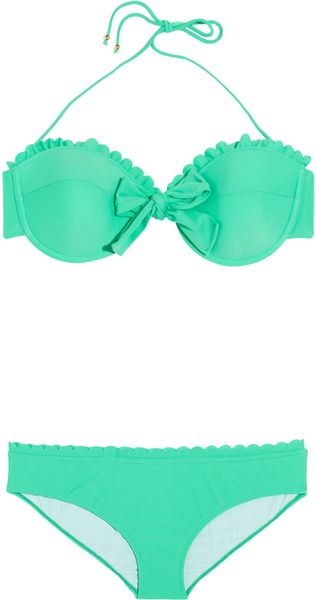 Miu Miu Scalloped Underwired Bow Bikini - Lyst