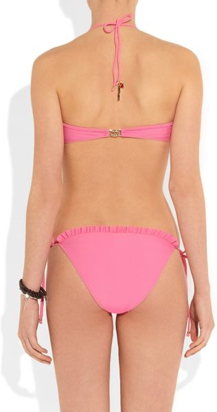 Miu Miu Ruffled Bandeau Bikini In Pink Lyst