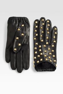 Portolano Nappa Studded Leather Gloves - Lyst