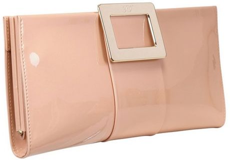 pink patent leather clutch