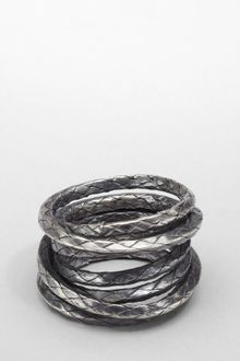 Bottega Veneta Intrecciato Oxydized Silver Ring - Lyst