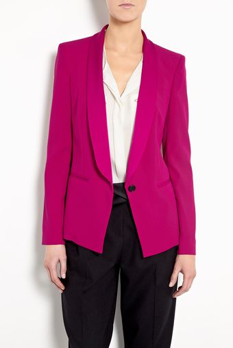 DKNY Satin Back Crepe Shawl Collar Jacket - Lyst