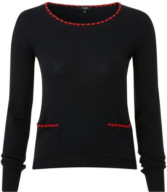 Hobbs Trimmed Sweater - Lyst