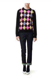 Jaeger Argyle Wool Blend Jumper - Lyst