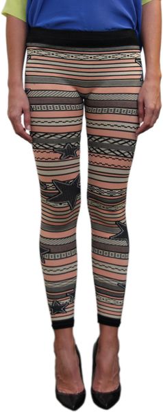 Laneus Jacquard Leggings with Stars - Lyst