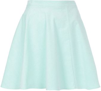 Topshop Mint Baby Cord Skater Skirt - Lyst