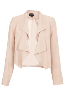 Topshop Folded Lapel Crop Jacket - Lyst