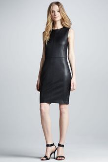 Vince Fitted Leather Dress - Lyst