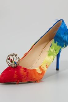 Charlotte Olympia Rainbow Feather Pump - Lyst