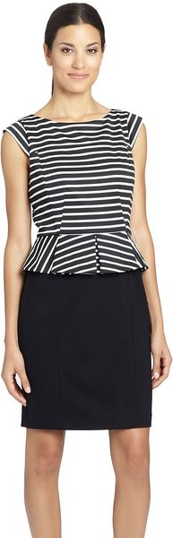 Cynthia Steffe Striped Peplum Dress - Lyst