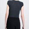 Donna Karan New York Capsleeve Surplice Bodysuit in Gray (styx) - Lyst
