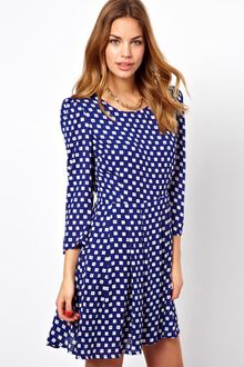 Glamorous Belted Skater Dress in Daisy Print - Lyst