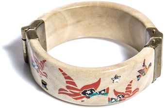 Isabel Marant Bird-Print Wooden Cuff Bracelet - Lyst