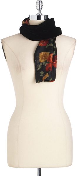 Lauren by Ralph Lauren Velour Floral Print Scarf - Lyst