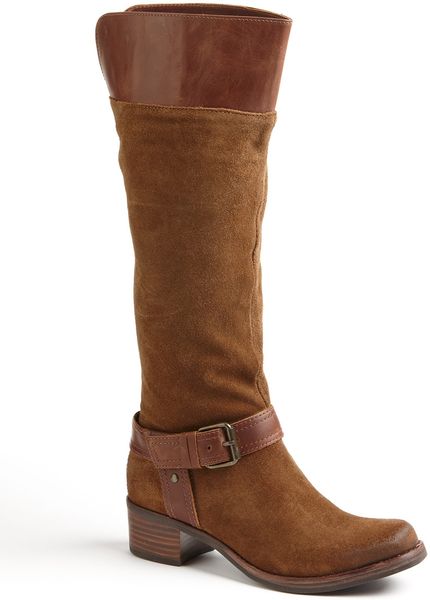 over the knee cognac boots suede