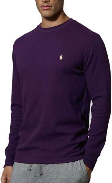Polo Ralph Lauren Thermal Longsleeved Sleepwear Top in Purple for Men | Lyst