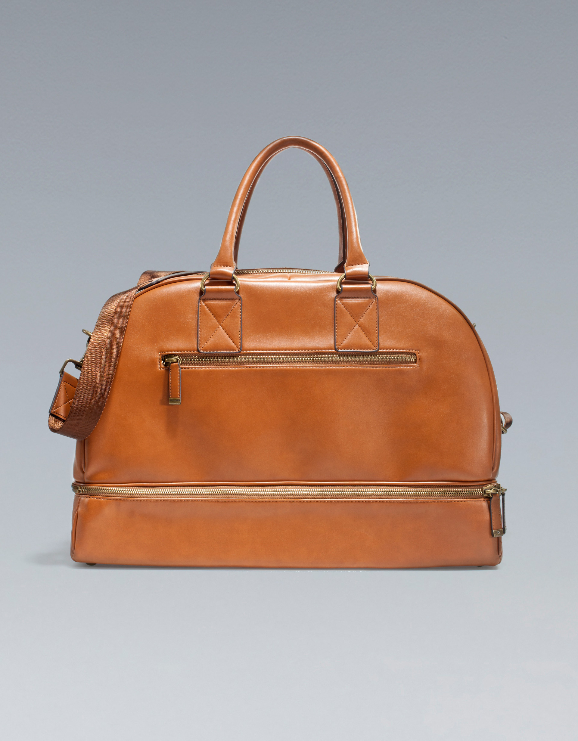 Zara Bowling Bag with Zippers in Beige for Men Lyst