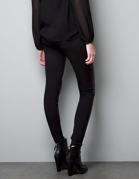 zara leather look leggings