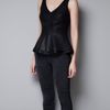 Zara Peplum Top in Black - Lyst