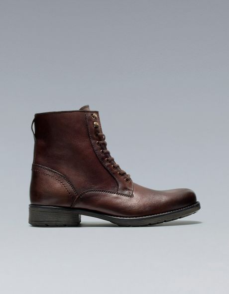 Zara Laceup Boots in Brown for Men