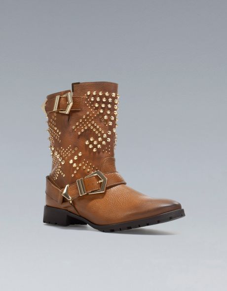 zara micro studded boots