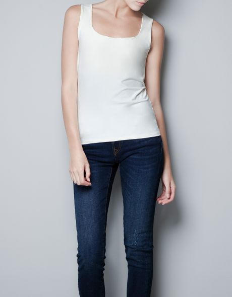 zara wide strap tank