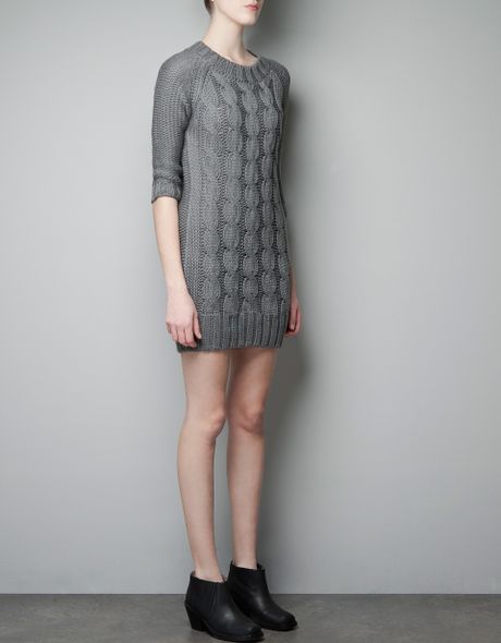 zara knit shirt dress