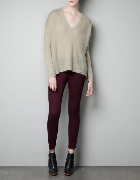 Zara Oversized Mohair Sweater In Beige Light Camel Lyst