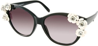 Asos Cat Eye Sunglasses Wih Flower Corner Embellishment - Lyst
