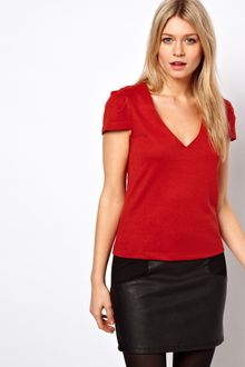 ASOS Collection Asos Top with V-Neck and Pleated Sleeves - Lyst