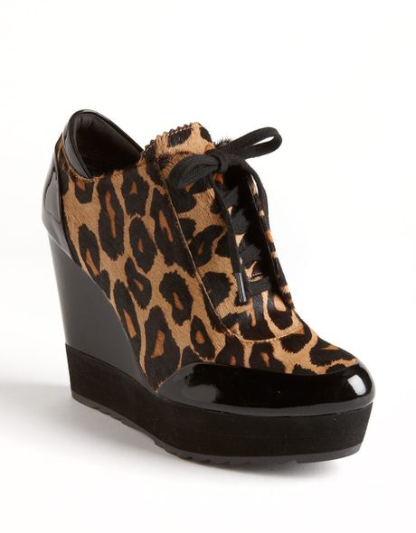 Boutique 9 Wykoff Leopard Print Wedge Sneakers in Animal (nambkm po ...