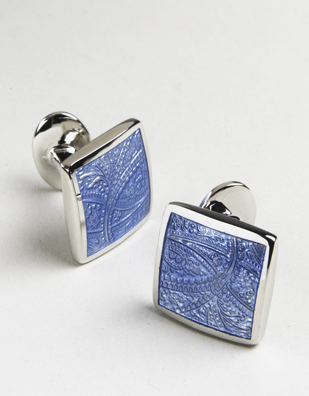 David Donahue Sterling Silver Paisley Cufflinks in Silver for Men (blue