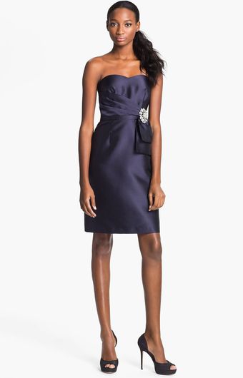 Eliza J Embellished Strapless Faille Dress - Lyst