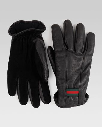 Gucci Mens Gloves with Signature Web - Lyst