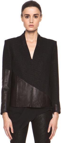 Helmut Lang Warped Suiting Asymmetrical Combo Jacket in Black - Lyst