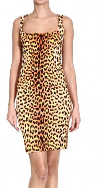 Just Cavalli Sleeveless Jersey Dress with Leopard Print - Lyst