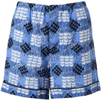 Marni Duck Printed Crepe Silk Shorts - Lyst