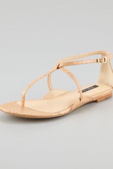 Rachel Zoe Gwen Snakeskin Flat Sandal - Lyst
