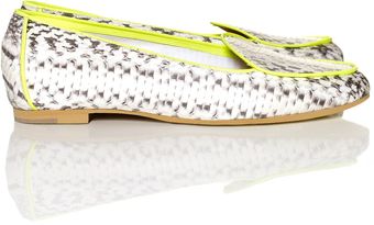Aperlai  Flouro Python Gatsby Loafers - Lyst