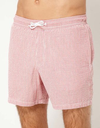 Asos Asos Stripe Swim Shorts - Lyst