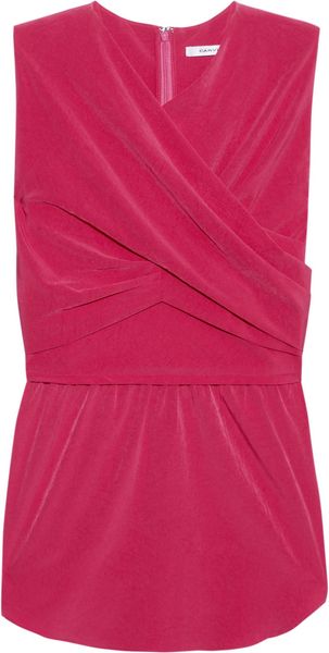 Carven Wrap Effect Washed Crepe Top - Lyst