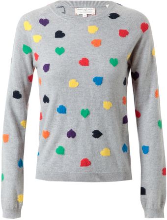 Chinti And Parker Heart Patterned Cashmere Jumper - Lyst