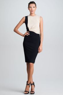 Jason Wu Twisted Techno Jersey Sheath Dress Nudeblack - Lyst