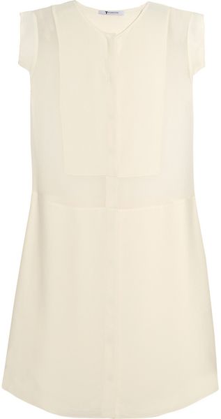T By Alexander Wang Paneled Silk Shirt Dress - Lyst