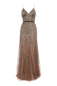 Untold Beaded Godet Dress - Lyst