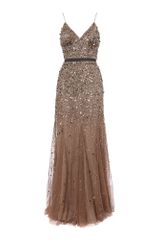 Untold Beaded Godet Dress