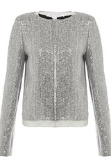 Diane Von Furstenberg Tamali Crystal Sequin Tweed Jacket