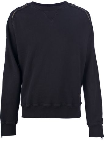 Pierre Balmain Zip Crew Neck Sweater - Lyst