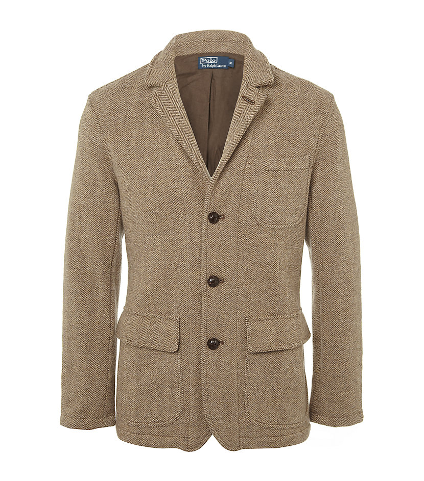 Polo Ralph Lauren Tweed Herringbone Blazer in Brown for Men | Lyst